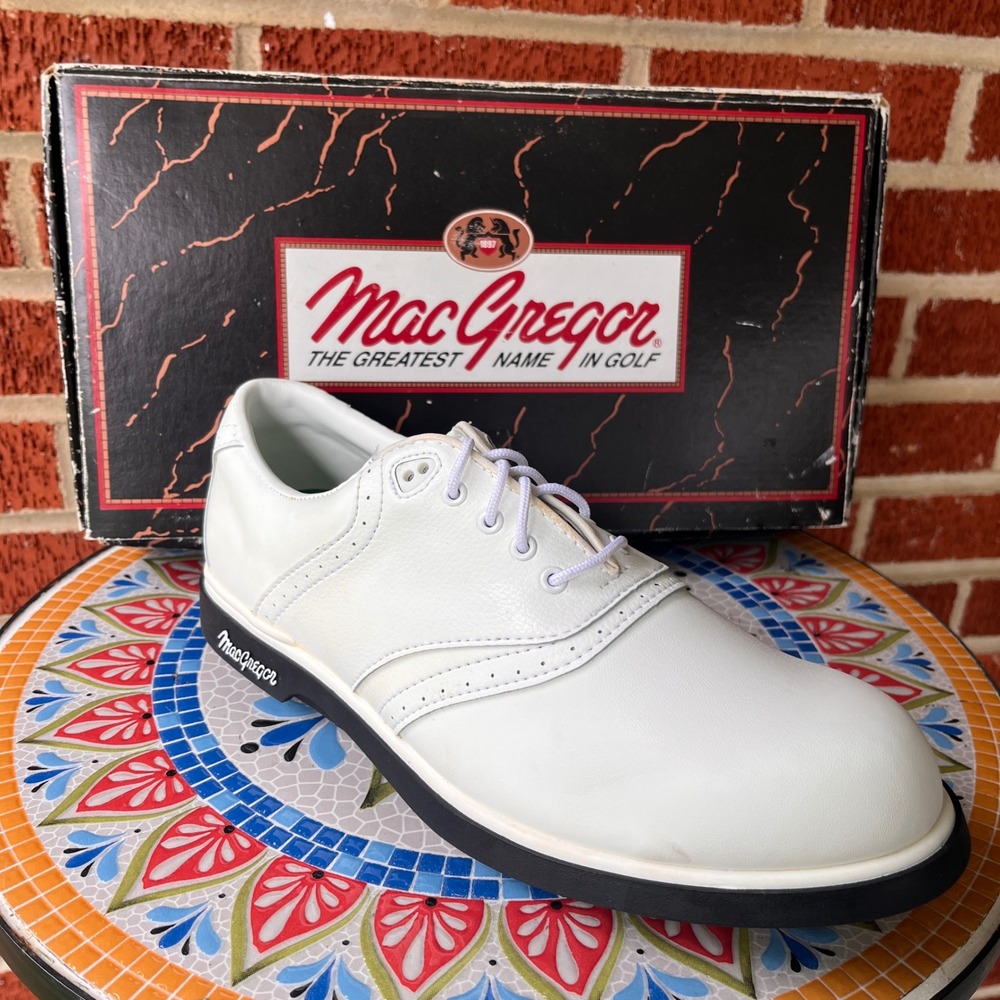 Vintage MacGregor Golf Shoes Mens 9M White Classic Saddle 1978 Vintage 90s NOS